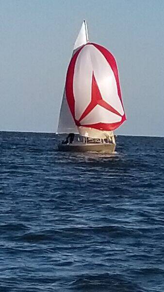 Mea Culpa approaching leeward mark